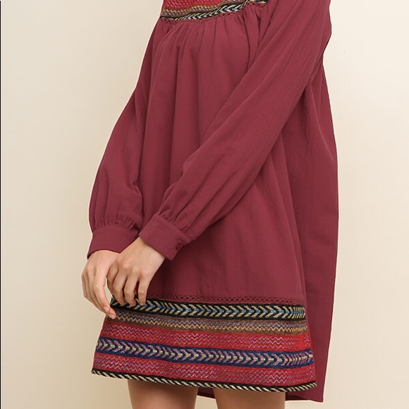 🆕Umgee Fall 2019 Aztec Embroidered Detailed Dress - Picture 6 of 7
